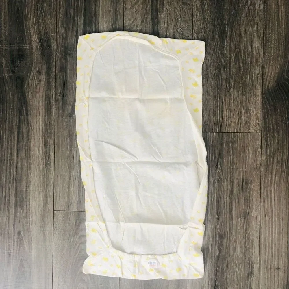 Vintage Carters Baby‎ Blanket and Fitted Sheet Set Yellow Animal Print Cotton